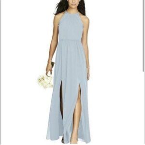 Social Bridesmaids Mist sleeveless maxi blue gown size 10 womens